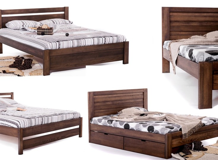 Дерев'яні ліжка: колір Венге