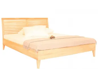 Ліжко Жизель натурального кольору, матеріал - бук цільний (загальний вигляд).