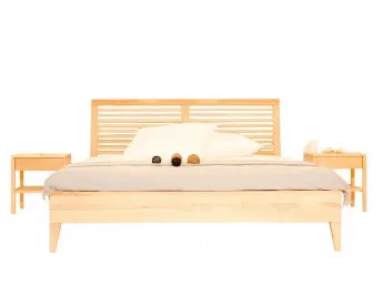 Ліжко Жизель натурального кольору, матеріал - бук цільний (загальний вигляд). 2