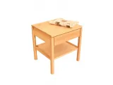 Тумбочка прикроватная Жизель натурального цвета, материал - бук цельный (вид сверху).