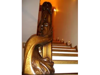 Столб декоративный "Лесная нимфа" резьба по дереву 2