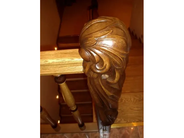 Стовп декоративний "Дріада" різьба по дереву (вигляд зверху)