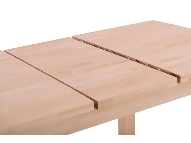 Стол Гравис (раскладной) натурального цвета, материал - срощенный бук (в разложеном состоянии).