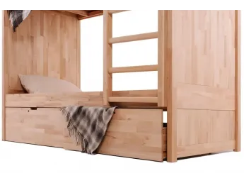 Кровать двухъярусная Дуос натурального цвета, материал - бук срощенный (общий вид) 2