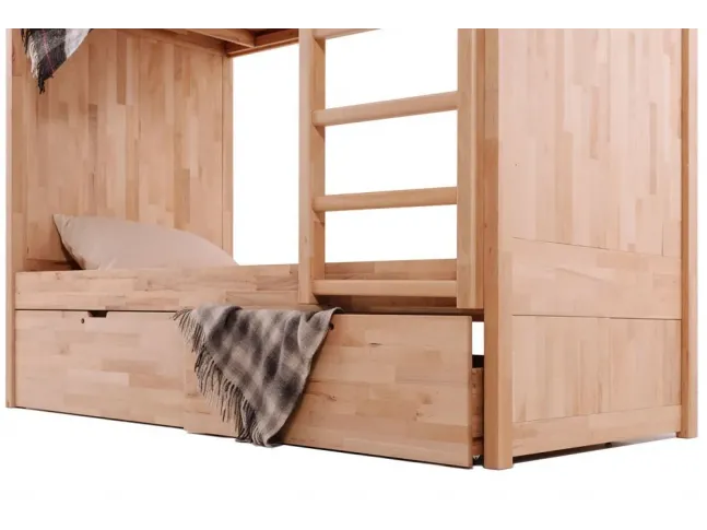 Кровать двухъярусная Дуос натурального цвета, материал - бук срощенный (первый ярус)