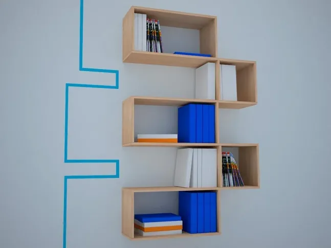 Полка Модуль 386х300х350 натурального цвета из бука срощеного (в интерьере)