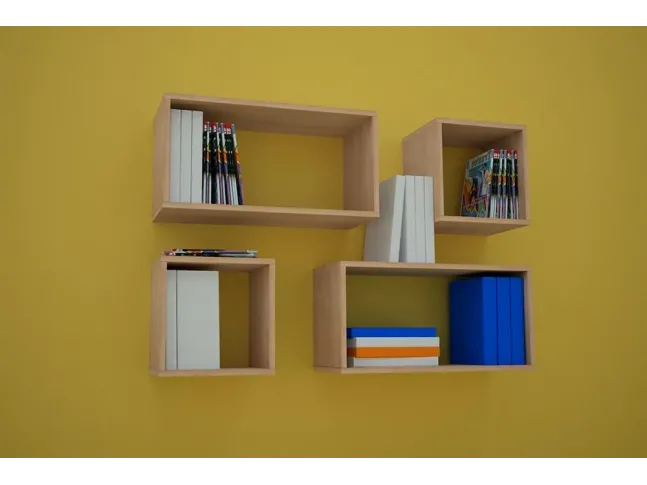 Полка Модуль 386х300х350 натурального цвета из бука срощеного (в интерьере)