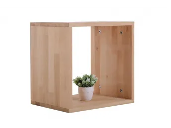 Полка Модуль 386х300х350 натурального цвета из бука срощеного (вид слева)