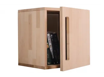 Полка Модуль 386х300х350 с дверкой натурального цвета, бук срощенный