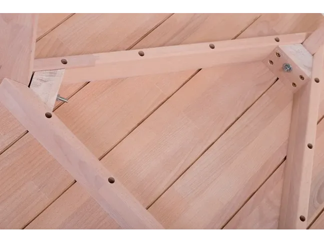 Стіл журнальний Данте білого кольору, матеріал - бук зрощений (вигляд знизу)