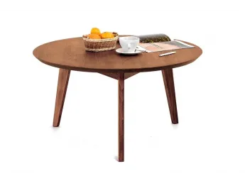 Стіл журнальний Данте коричневого кольору, матеріал - бук зрощений (загальний вигляд)