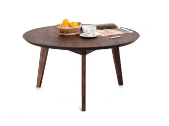 Стіл журнальний Данте білого кольору, матеріал - бук зрощений (загальний вигляд) 2