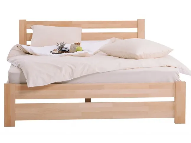 Кровать Каролина натурального цвета, материал - бук срощенный (вид спереди)