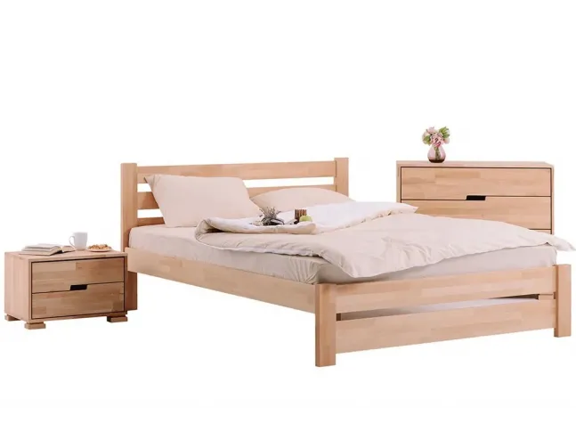 Кровать Каролина натурального цвета, материал - бук срощенный (в комплекте)