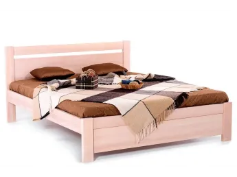 Ліжко Мілана бежевого кольору, матеріал - бук цільний (загальний вигляд)