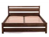 Ліжко Вікторія темно-коричневого кольору, матеріал - бук цільний (загальний вигляд без матрацу)