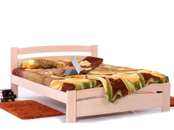 Ліжко Софія бежевого кольору, матеріал - бук цільний (загальний вигляд)