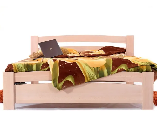 Ліжко Софія бежевого кольору, матеріал - бук цільний (вигляд спереду)