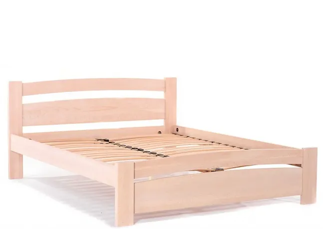 Ліжко Софія бежевого кольору, матеріал - бук цільний (загальний вигляд без матрацу)