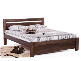 Ліжко Мілана темно-коричневого кольору, матеріал - бук цільний (загальний вигляд)