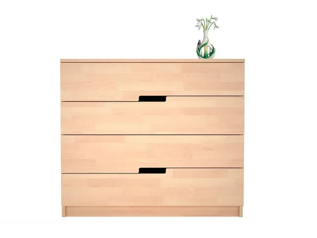 Комод Селена "плюс" білого кольору, матеріал - бук зрощений (вигляд спереду)