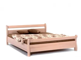 Ліжко Міледа білого кольору, матеріал - бук цільний (загальний вигляд).