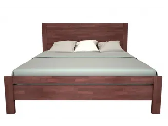 Ліжко Скарлет коричневого кольору, матеріал - бук зрощений (загальний вигляд) 2