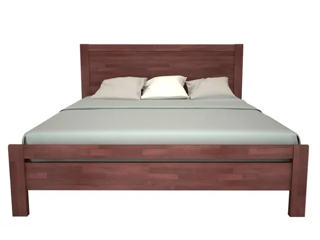Ліжко Скарлет коричневого кольору, матеріал - бук зрощений (вигляд спереду)