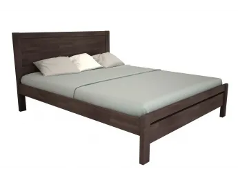 Ліжко Скарлет темно-коричневого кольору, матеріал - бук зрощений (загальний вигляд)