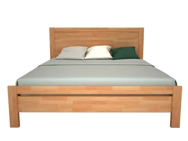 Ліжко Скарлет натурального кольору, матеріал - бук зрощений (вигляд спереду)