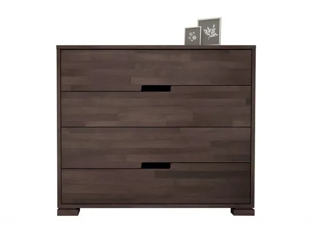 Комод Селена темно-коричневого кольору, матеріал - зрощений бук (вигляд спереду).