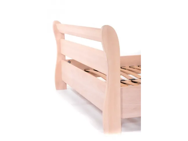 Ліжко Міледа білого кольору, матеріал - бук цільний (вигляд ззаду).