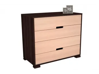 Комод Селена темно-коричневого та білого кольору, матеріал - цільний бук (загальний вигляд).