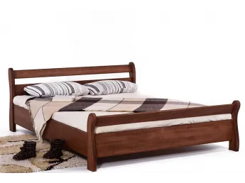 Ліжко Міледа коричневого кольору, матеріал - бук цільний (загальний вигляд).