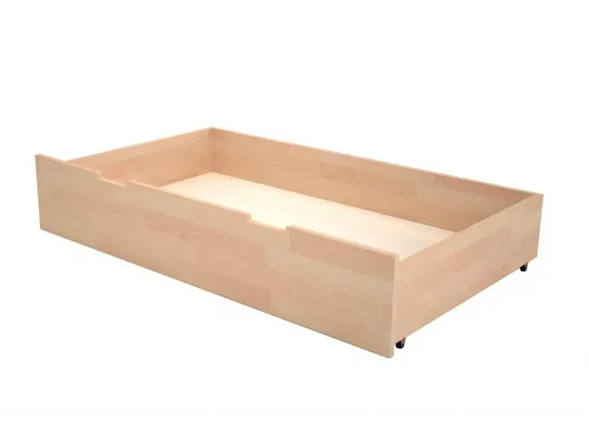 Ящик под кровать белого цвета, материал - бук срощенный (общий вид)