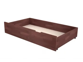 Шухляда під ліжко коричневого кольору, матеріал - бук зрощений (загальний вигляд)