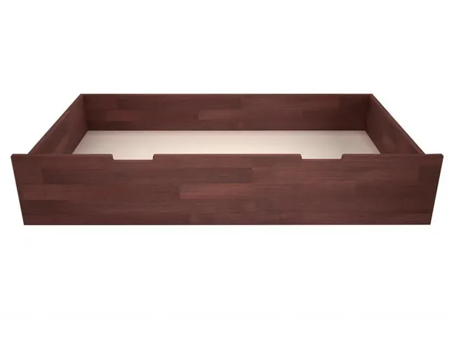 Шухляда під ліжко коричневого кольору, матеріал - бук зрощений (вигляд спереду)