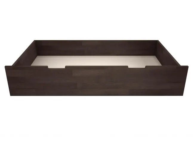Ящик под кровать темно-коричневого цвета, материал - бук срощенный (вид спереди)