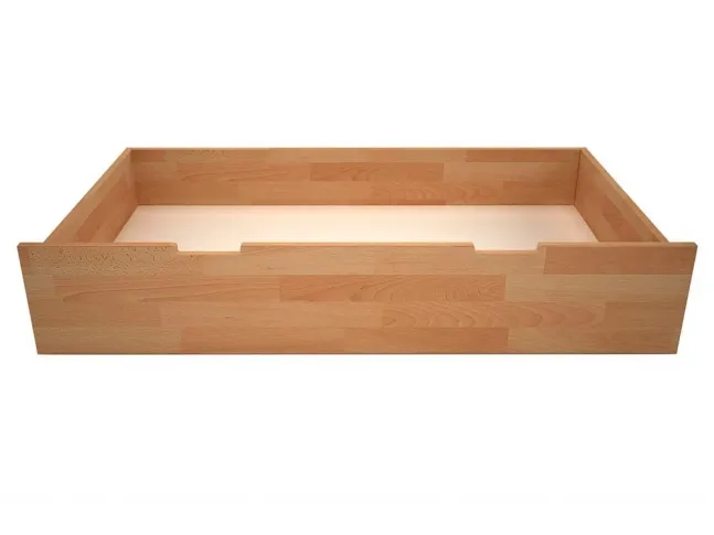 Шухляда під ліжко натурального кольору, матеріал - бук зрощений (вигляд спереду)