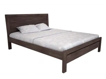 Ліжко Валенсія темно-коричневого кольору, матеріал - бук зрощений (загальний вигляд)