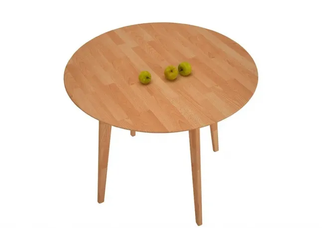 Стіл Данте "плюс" натурального кольору, матеріал - бук зрощений (вигляд зверху)