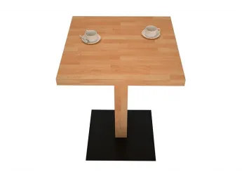 Столик для кафе натурального кольору, матеріал - бук зрощений (загальний вигляд) 2