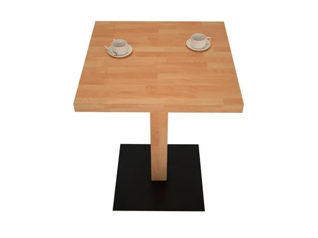 Столик для кафе натурального кольору, матеріал - бук зрощений (вигляд зверху)