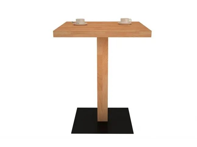 Столик для кафе натурального кольору, матеріал - бук зрощений (вигляд збоку)