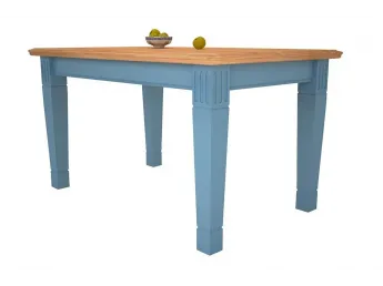 Стол Прованс серого и натурального цвета, материал столешницы - дуб срощенный (общий вид) 2