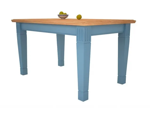 Стіл Прованс сірого та натурального кольору, матеріал стільниці - дуб зрощений (вигляд збоку)