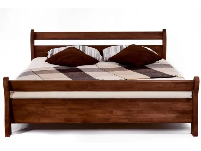 Ліжко Міледа коричневого кольору, матеріал - бук зрощений (вигляд спереду).