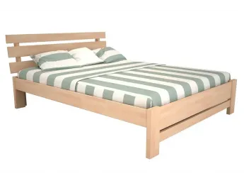 Ліжко Лучана "плюс" лак натурального кольору, матеріал - бук зрощений (загальний вигляд)