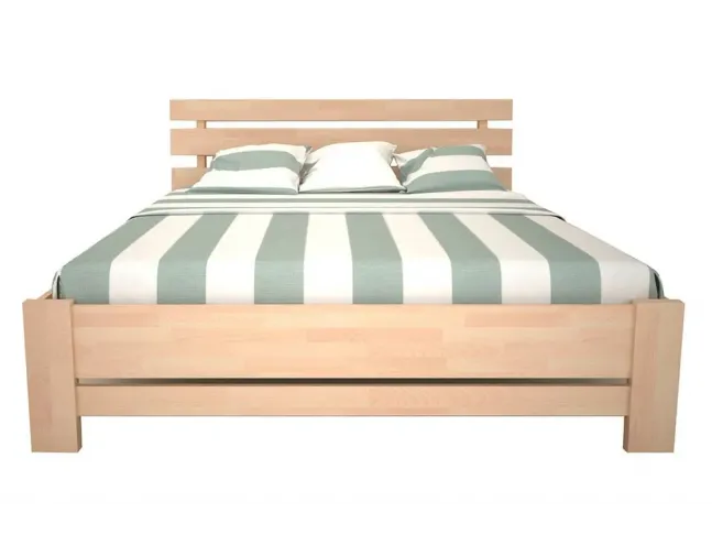 Ліжко Лучана "плюс" лак натурального кольору, матеріал - бук зрощений ( вигляд зпереду)