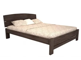 Ліжко Жасмін "плюс" темно-коричневого кольору, матеріал - бук зрощений (загальний вигляд)